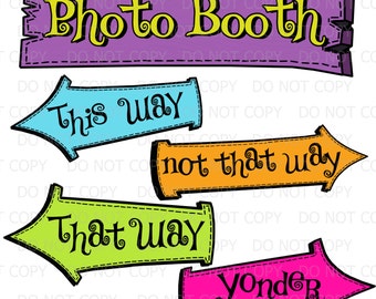 Printable DIY Photo Booth Party Sign and Arrows