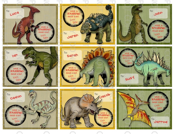 Para imprimir bricolaje personalizado dinosaurio tema San - Etsy España