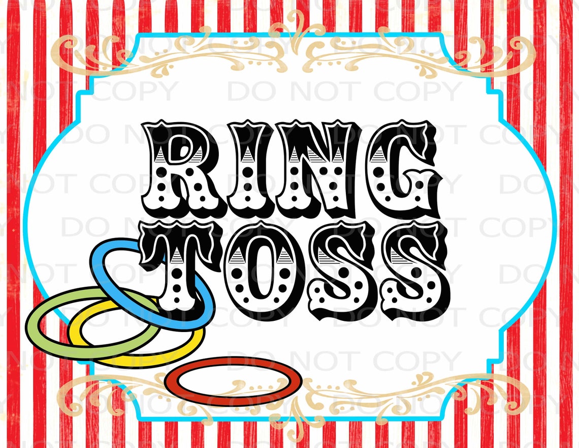 Printable DIY Vintage Circus Ring Toss Sign 8.5 X 11 INSTANT DOWNLOAD ...