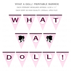 Printable DIY Barbie Silhouette Theme Birthday Banner - What a Doll