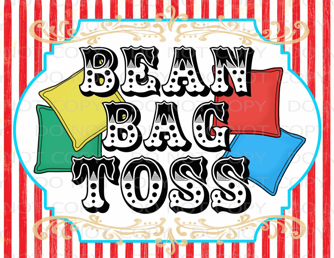 Printable DIY Vintage Circus Bean Bag Toss Sign (Download Now) Etsy