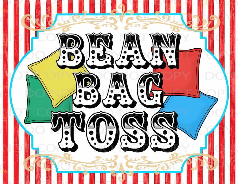 Printable DIY Vintage Circus Bean Bag Toss Sign (Download Now) - Etsy