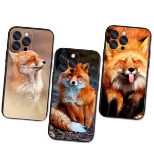 Funda de zorro para teléfono / Diseño de animales salvajes / Compatible con iPhone y Samsung