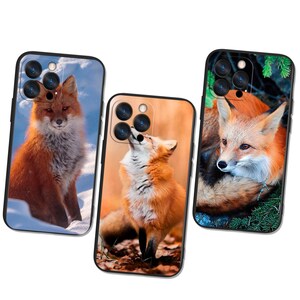 Funda para teléfono con personaje de zorro caprichoso / Ilustración de criatura del bosque / Compatible con iPhone y Samsung