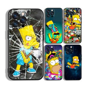 Etui ochronne na telefon z motywem Simpsonów i ich bohaterów z kreskówki Trouble Maker ~ kompatybilne z iPhone'ami, Samsungami i innymi markami
