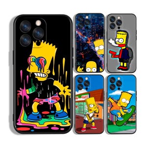 Simpsons Cartoon Comedy Vibe Custom Protective Phone Case ~ Compatible with iPhone, Samsung & Other Brands