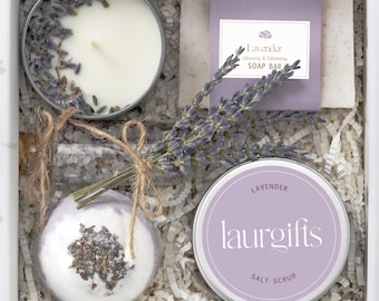Lavender Spa Gift Box for Her | Self Care Set, Birthday, Bridesmaid, Get Well Soon