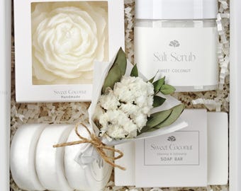 Coconut Spa Gift Box: Vegan Bath Set - Handmade Relaxation