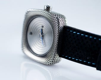 Handmade Sterling Silver Square Watch, Artisan Luxury , Women and Men Wrist Watch, Handcrafted Watch, 925 Silver Minimalist Wrist Watch