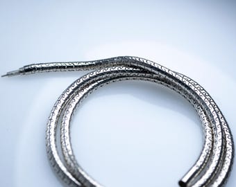 Runt pussellänkhalsband i sterlingsilver för män och kvinnor – Flexibel ormkedja Minimalistisk och hållbar smycke Elegant presentidé