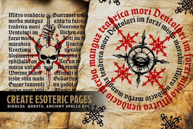 Esoteric Sigils & Occult Symbols – 100+ Distressed PNGs + Vector – Fantasy Necromancer Graphics Pack image 3
