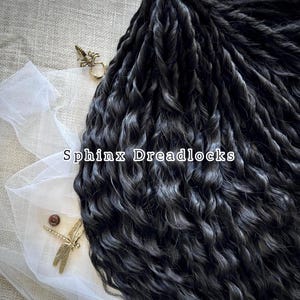 Gift Set Black Synthetic Curls, Boho Light Wavy Dreadlock Extensions, 60 DE Double Ended Curly Crochet Dreads, Personalized Gifts for Her