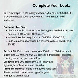 The image is a guide for completing one's look, providing information on full coverage, customizable size, perfect fit, and premium material.