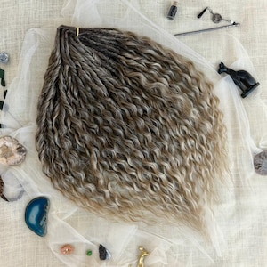 Fast Shipping Dreads, Ash Brown Synthetic Dreadlock Extensions, Reusable Boho Double Ended Wavy Crochet Locks in Stock