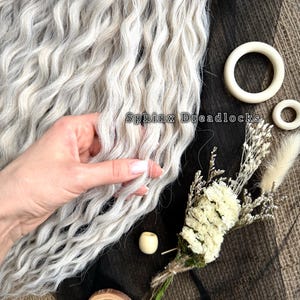 Ready to Ship 60 DE Platinum Blonde Synthetic Curls, White Wavy Dreadlock Extensions, Double Ended Curly Dreads, Full Set Locks in Stock