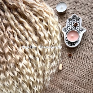 Gift Set 60 DE Warm Blonde Synthetic Curls, Wavy Ombre Dreadlock Extensions, Double Ended Curly Crochet Dreads, Personalized Gifts for Her