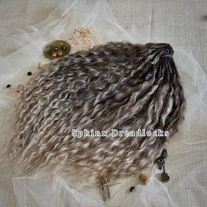 Ready to Ship Cold Brown Crochet Curls Hair, Wavy Soft Ombre Dreadlock Extensions, 60 DE Synthetic Locks, Double Ended Curly Dreads in Stock