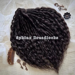 60 DE Brown Synthetic Curls, Wavy Chocolate Dreadlock Extensions, Double Ended Curly Crochet Dreads, Full Head Set  Boho Lock Extensions
