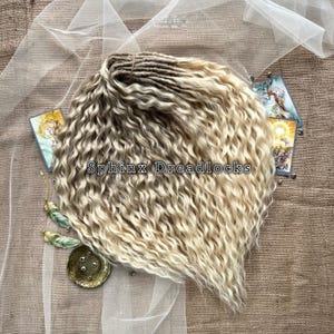 Cold Blonde Ombre Crochet Curls, 60 DE Wavy Dreadlock Extensions, Custom Curly Synthetic Locks, Full Head Set Double Ended Curly Dreads