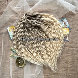 Cold Blonde Ombre Crochet Curls, 60 DE Wavy Dreadlock Extensions, Custom Curly Synthetic Locks, Full Set Double Ended Curly Dreads