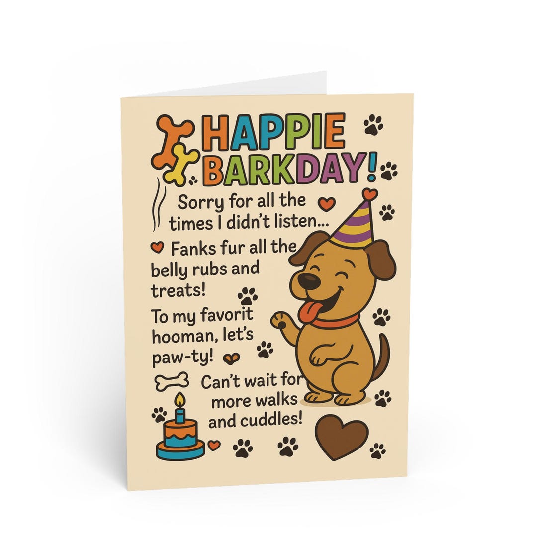 Funny Dog Birthday Card From Pet: Puppy Greeting for Owner - Etsy
