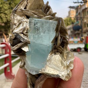 630 Carats Natural Aquamarine Crystal With Muscovite Combine Specimen @ Mineral Specimens image 2