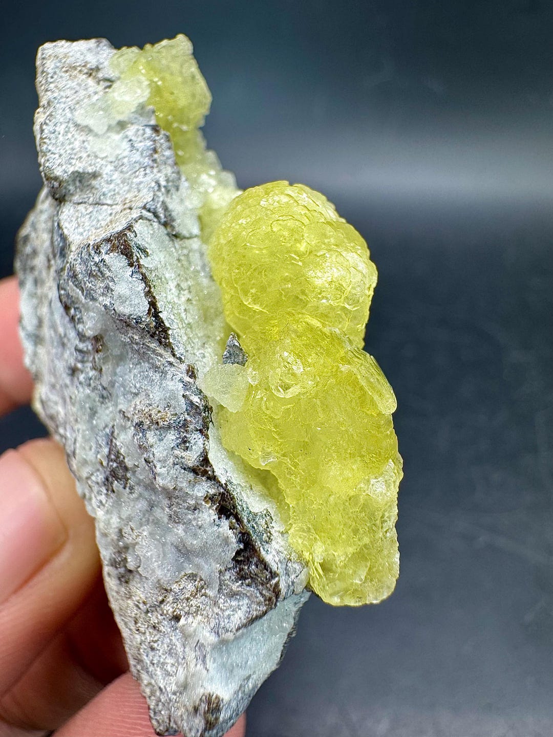 Natural Yellow Bubble Brucite Crystal on Matrix Combine Specimen 330 ...
