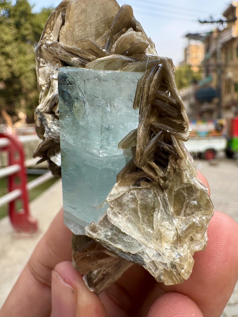 630 Carats Natural Aquamarine Crystal With Muscovite Combine Specimen @ Mineral Specimens image 4