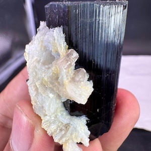 412 CTs Natural Black Tourmaline Crystal With Apatite And Quartz On Matrix Combine Specimen , @ Mineral Specimens