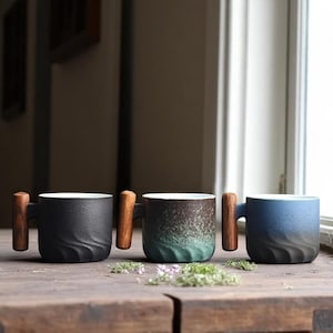 Japanische Espressotasse | Retro glasierte Keramik Teetasse | Minimalistische kleine Kaffeetasse | Handgefertigtes Trinkgefäß Geschenk | für Tee Set aus den 60ern