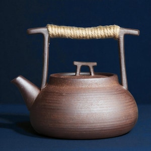 Japanese Style Ceramic Teapot – Retro Coarse Pottery Brewing Pot | Tea Ceremony Kettle | Kitchen Essential & Gift for Tea Lovers