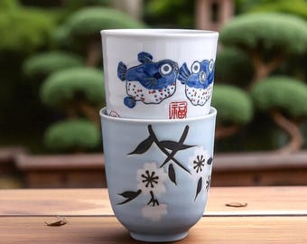 Hand-Painted Japanese Ceramic Tea Cup: Rustic Pottery Mug