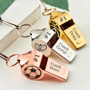 Engraved Coach Whistle Personalized Whistle Necklace Coach Gift for Coach Appreciation Team Football Basketball Baseball Coach Whistle Gift