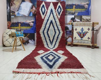 Vintage Moroccan Berber Rug: Handwoven Wool Runner, Tribal Design