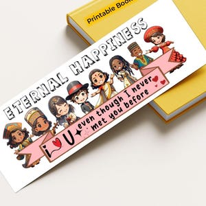 3x Printable Eternal Happiness Souvenir Bookmarks, Cultural Unity Designs | JW Convention 2026 Gifts, I Love You Even Though I Never Met You