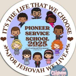 2025 Pioneer School Digital Sticker Design, English & Spanish, Pioneer Gifts, Fully Accomplish your Ministry, JW Precursor School Stickers