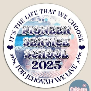 JW Pioneer School Digital Sticker Design, 2 English Design Pioneer Gifts, Fully Accomplish your Ministry Pioneer Service School 2025 Sticker