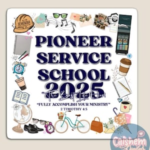 2025 Pioneer School Digital Sticker Design, English & Spanish, Escuela Precursor Gifts, JW Gifts, Fully Accomplish your Ministry JW Stickers