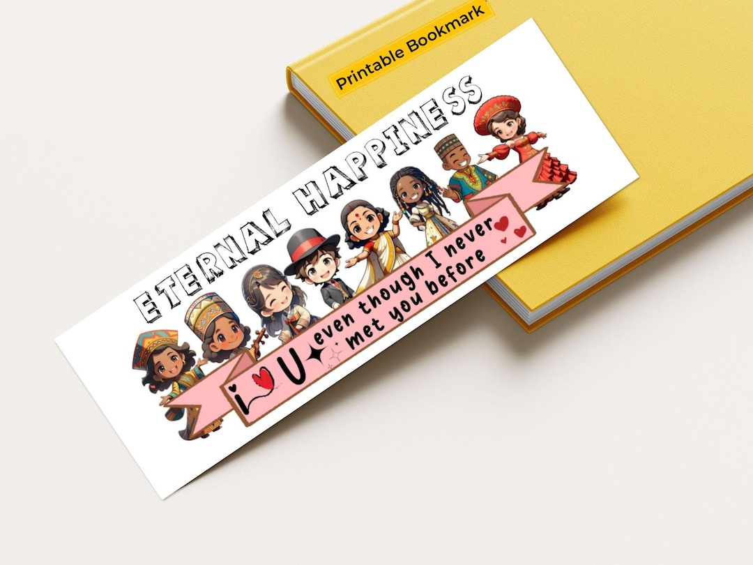 Bookmark: About Unity 3x Printable Eternal Happiness Souvenir Bookmarks, Cultural Unity ...