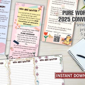 Adoración Pura 2025, 12+1 imprimibles para escribir cartas, kit para escribir cartas de la Convención de Adoración Pura 2025, descarga digital con y sin líneas
