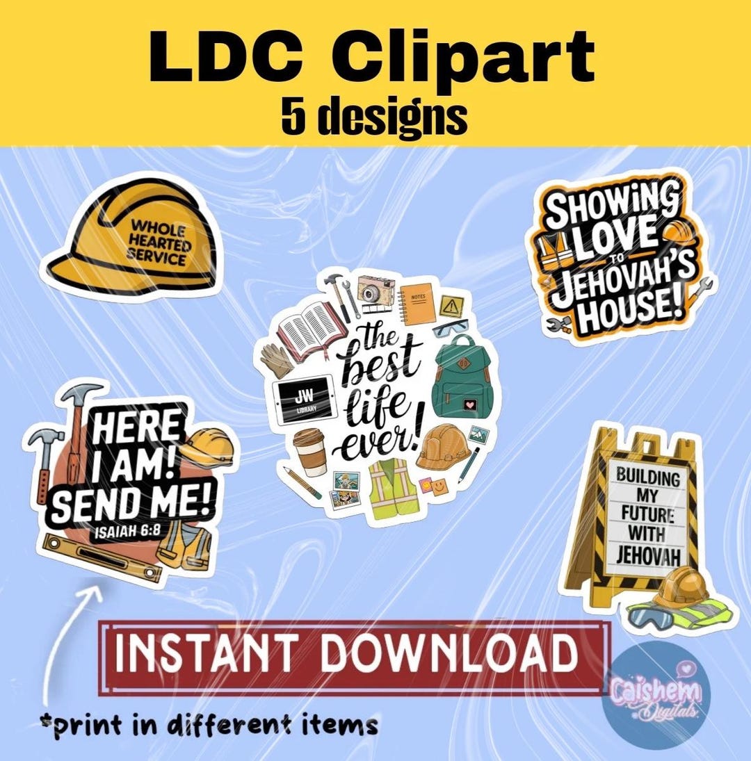 Ldc Sticker Design LDC Sticker Sheet 5 Designs, Local Design Construction Clipart,jehovah ...