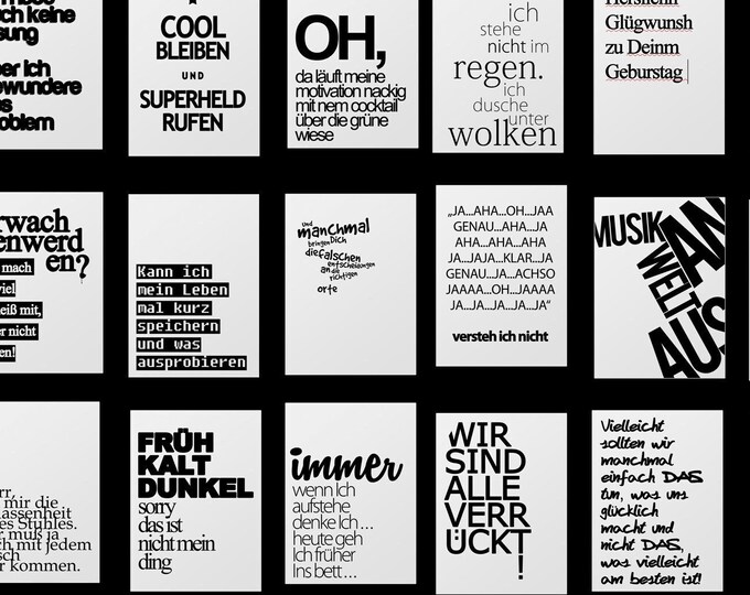 40 Postkarten-Set Mit Lustigen Sprüchen – DIN A6, 300g Papier, Für Motivation, Liebe, Büro & Mehr