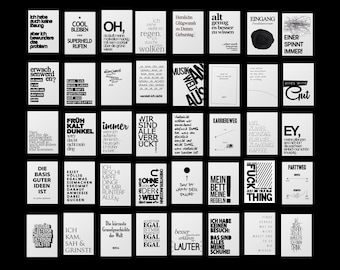 40 postcards with funny sayings, cool cards for every situation: work, party, age, stress, motivation, family, serenity, happiness