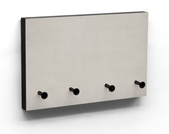 Key rack in gray tones - Black or silver hooks - Number of hooks can be selected from 3, 4 or 5 - Simple, calm design