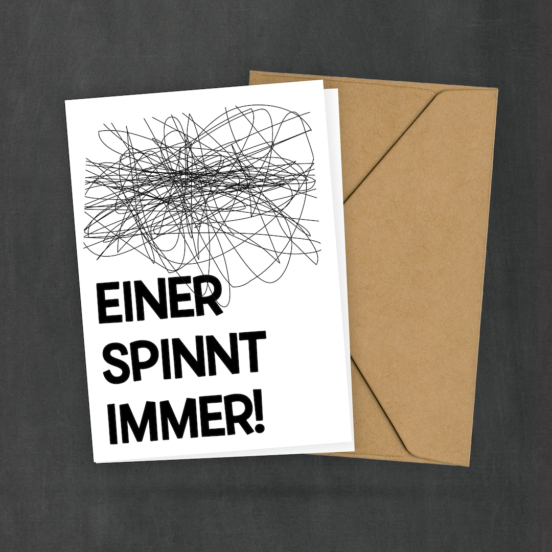 Postkarte mit Spruch Einer spinnt immer Familie und Freunde Kleiner