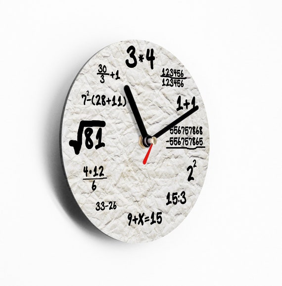 Zwaaien Goederen fax Mini Wandklok 15 cm Math Clock met Rekeningen Voor - Etsy België