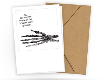 Funny birthday card - You are only old when... - Funny and cheeky postcard for friends - Saying age - 2 cards and 1 envelope