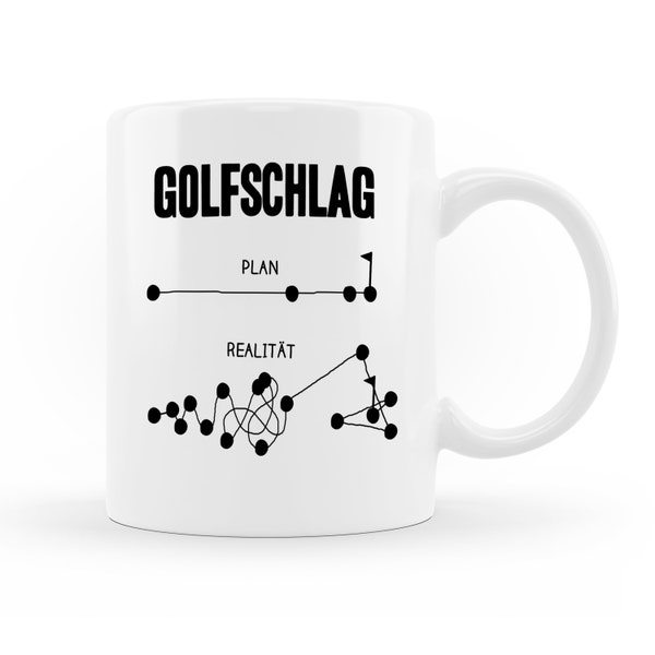 Sportler Tasse | Golfschlag Plan und Realität | Golftasse für Golfer | Lustiges Golfgeschenk | Golf lernen | Golflehrer | Golfclub | Golfen