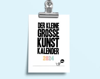 Ausmalkalender 2024 - Der Kleine Große Kunst Kalender zum Malen - Blanko Wandkalender mit 12 Blätter - Tolles kreatives  Bastel-Geschenk