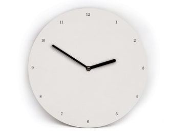 Wanduhr Skandinavischer Stil - Kleine Zahlen - Minimalistisch - Skandinavische Farbpalette - 8 Farben - 3 Größen möglich - Leises Uhrwerk